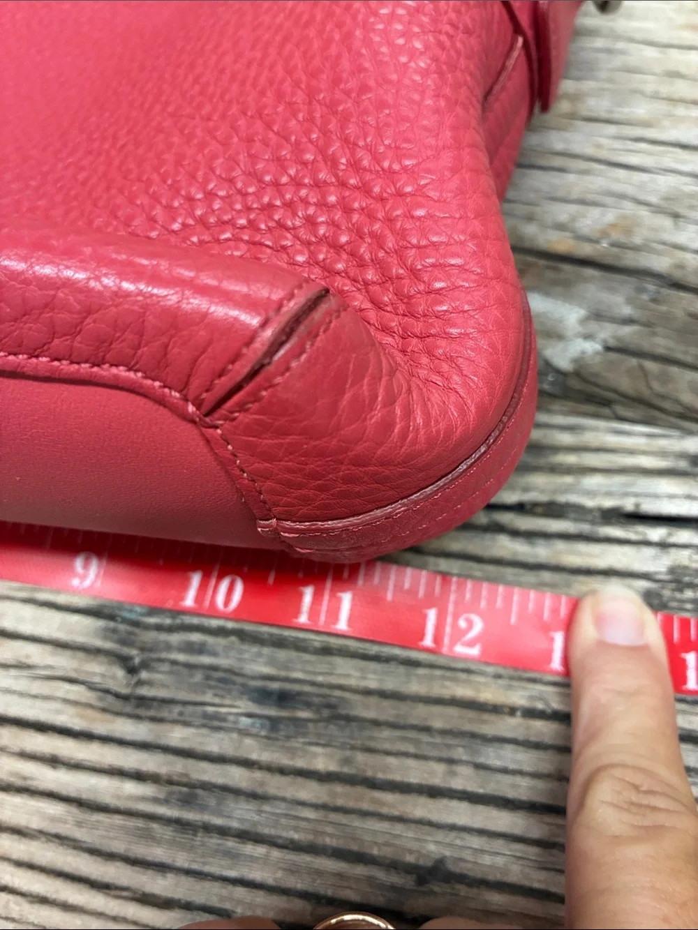 Authentic Coach East West Duffle Shoulder Bag Pink Pebbled Leather